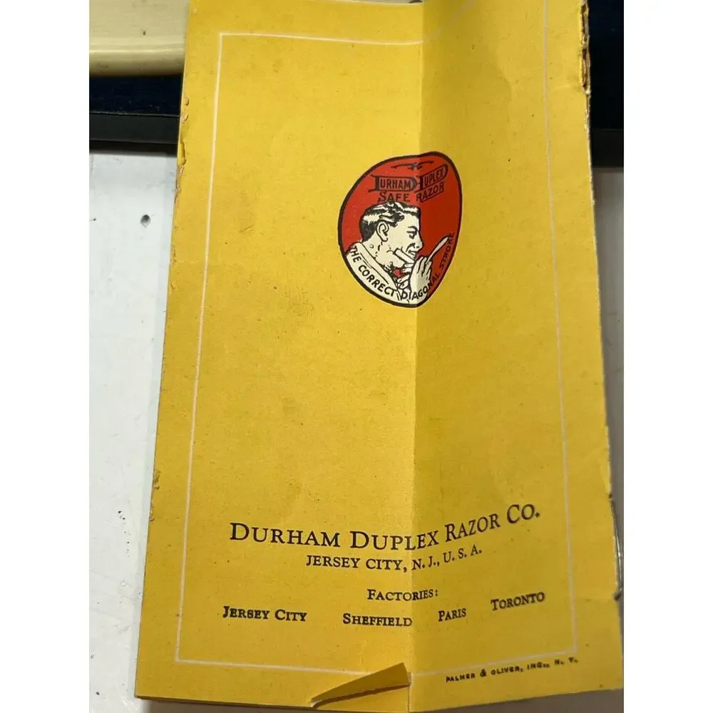 Vintage Durham Duplex Safety Razor Set w/ Case & Booklet Collectible Grooming